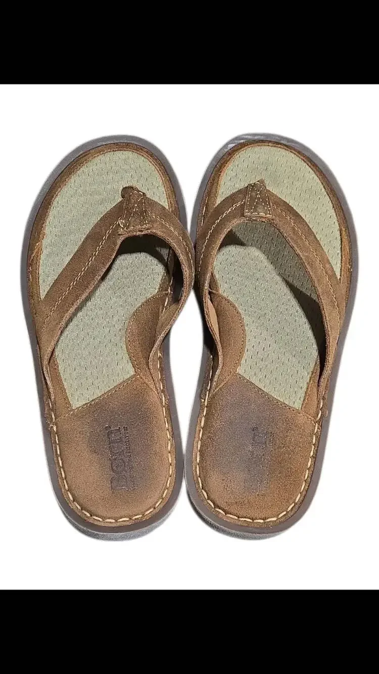 Born Bermuda Men's Suede Leather Flip Flop Sandals Size 10